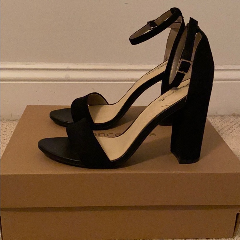Women’s Black Suede Heeled Sandal